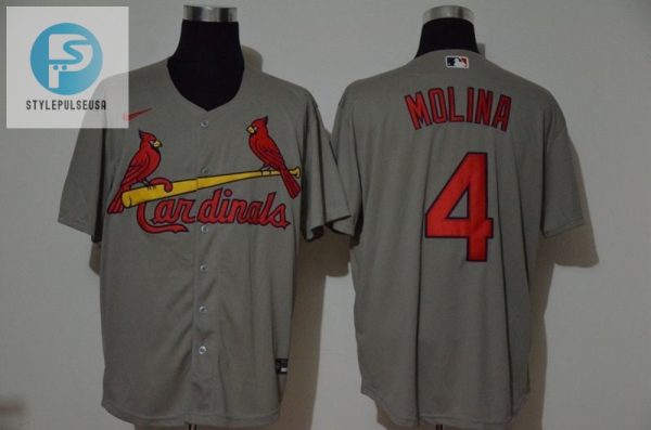 Yadier Molina 4 St Louis Cardinals 2020 Mlb Grey Jersey stylepulseusa 1