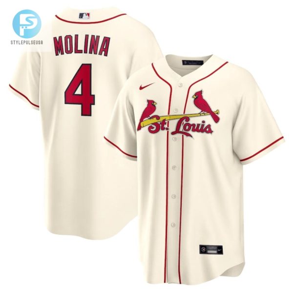 Yadier Molina 4 St. Louis Cardinals Alternate Men Jersey Cream stylepulseusa 1