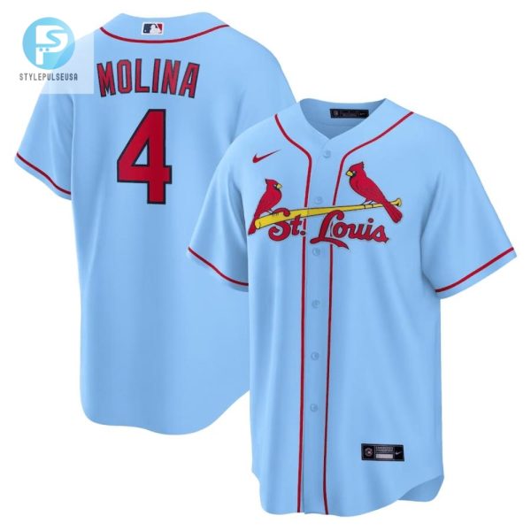 Yadier Molina 4 St. Louis Cardinals Alternate Men Jersey Light Blue stylepulseusa 1