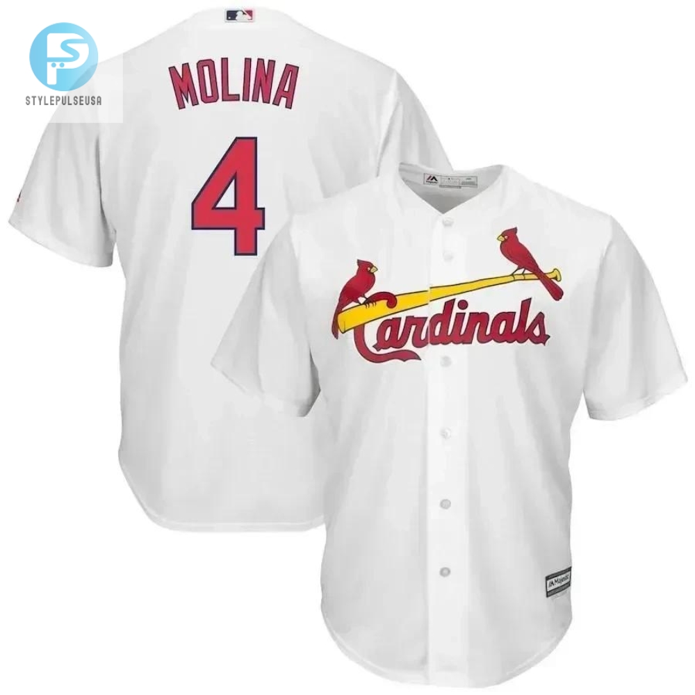 Yadier Molina 4 St. Louis Cardinals Big And Tall Cool Base Player Jersey  White 