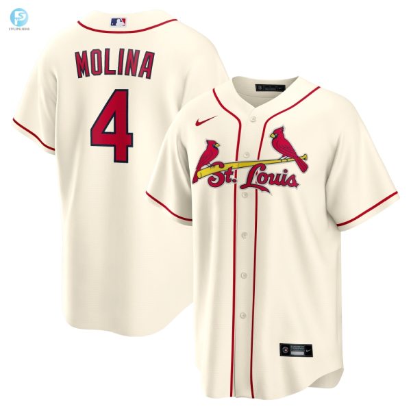 Yadier Molina St Louis Cardinals Alternate Replica Player Name Jersey Cream Mlb stylepulseusa 1