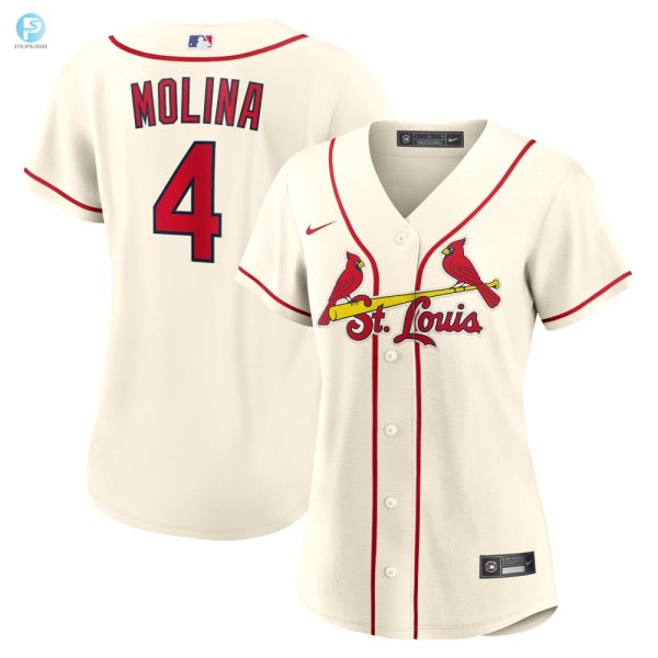 Yadier Molina St. Louis Cardinals Womens Alternate Replica Player Jersey Cream Mlb stylepulseusa 1