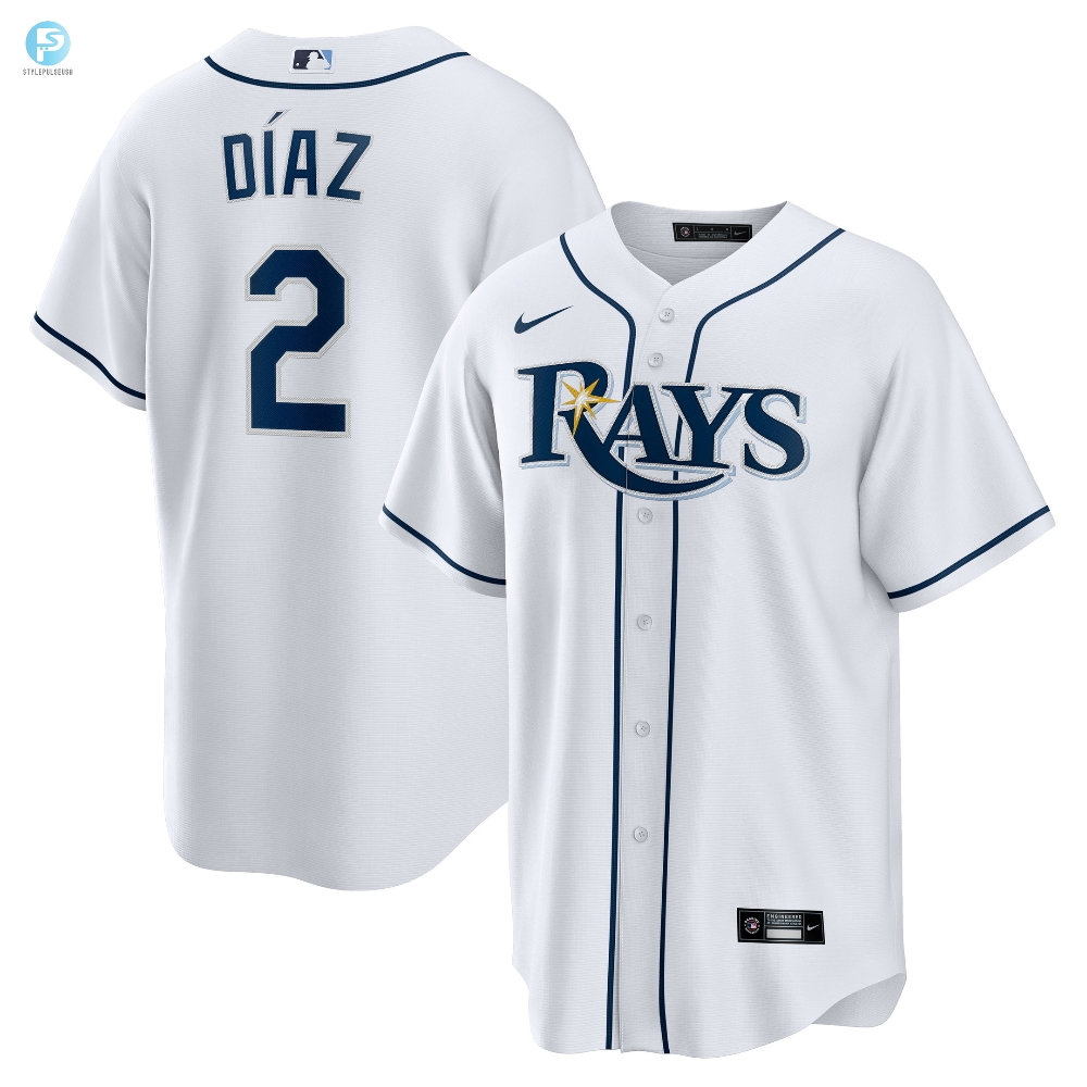 Yandy Diaz 2 Tampa Bay Rays Home Team Men Jersey  White 