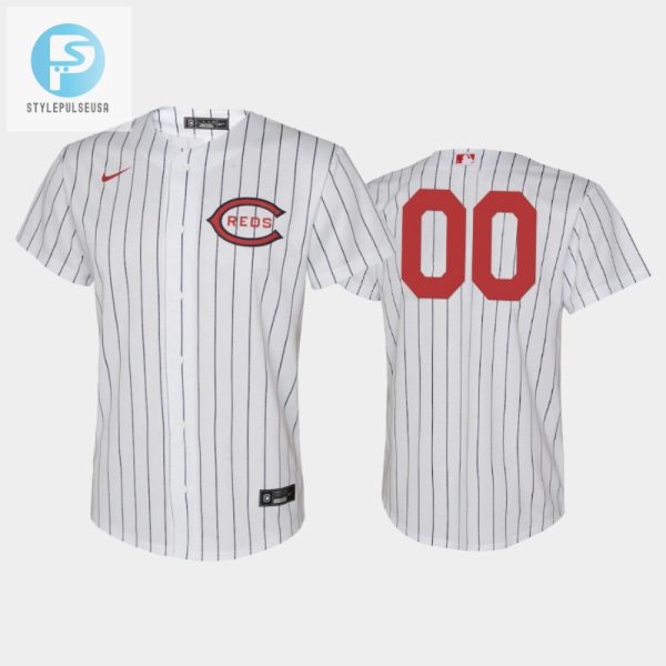 Youth 202223 Field Of Dreams 00 Custom Cincinnati Reds White Jersey stylepulseusa 1