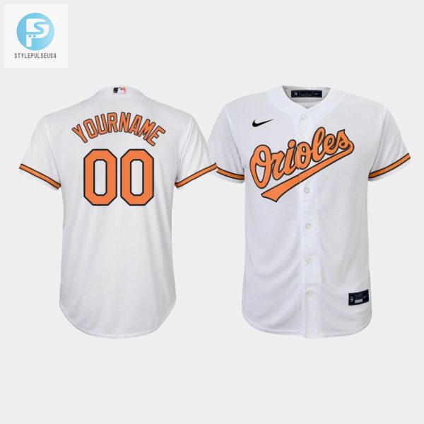 Youth Baltimore Orioles Custom 00 White Home Jersey stylepulseusa 1