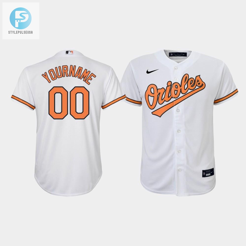 Youth Baltimore Orioles Custom 00 White Home Jersey 