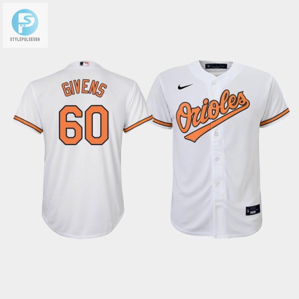 Youth Baltimore Orioles Jersey Mychal Givens 60 White Home Jersey stylepulseusa 1