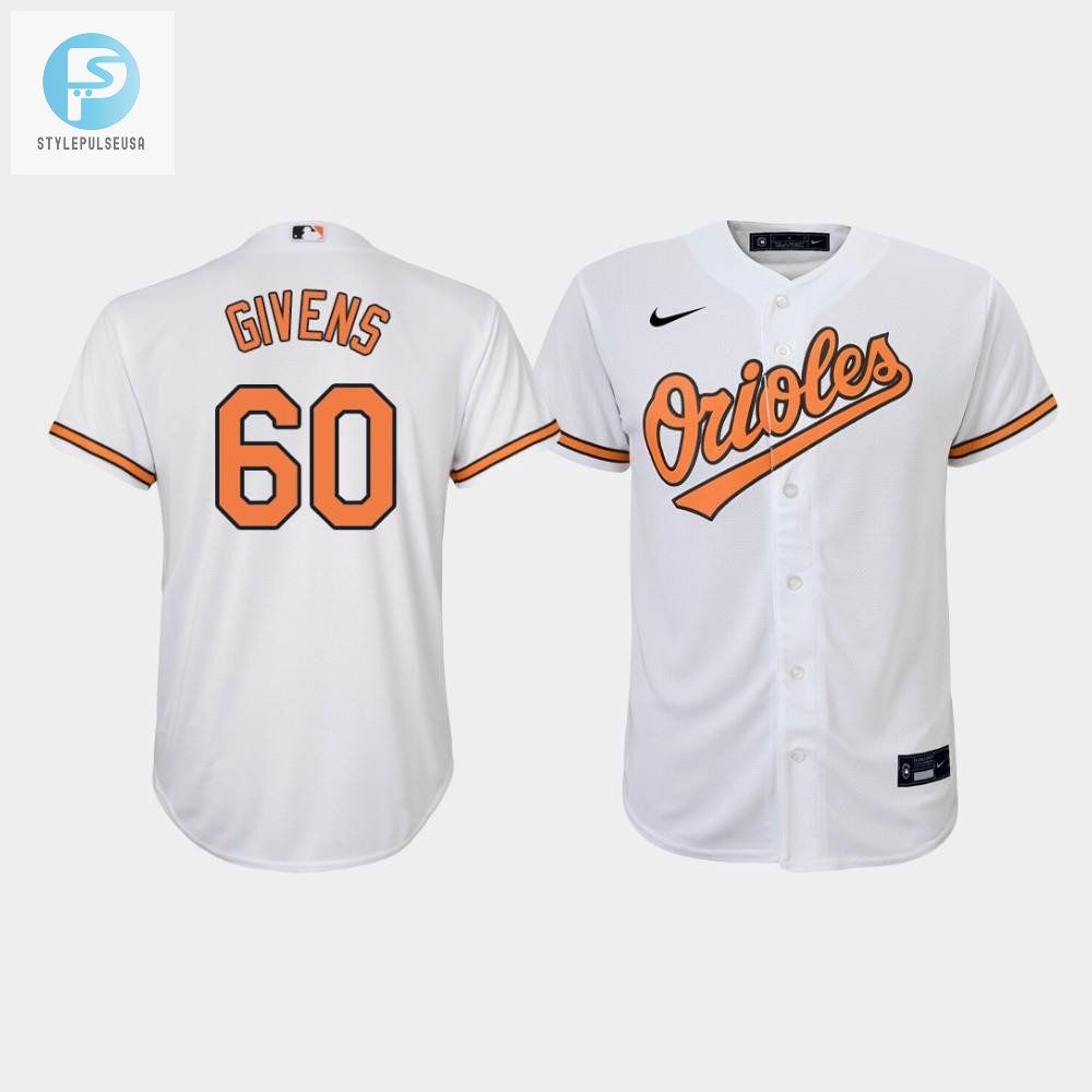 Youth Baltimore Orioles Jersey Mychal Givens 60 White Home Jersey 