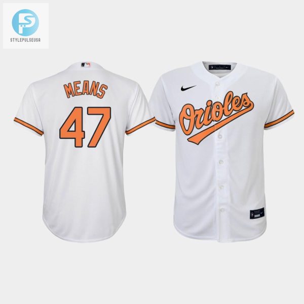 Youth Baltimore Orioles John Means 47 White Home Jersey stylepulseusa 1 1