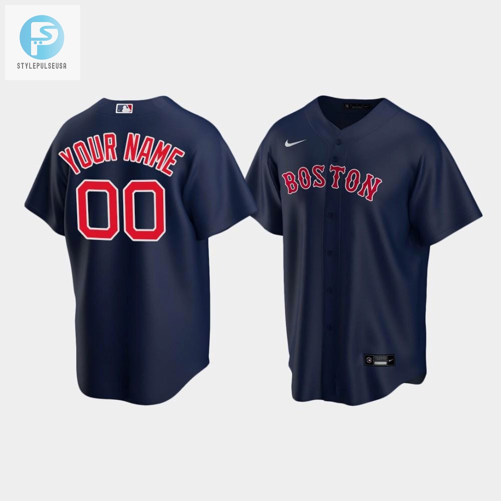 Youth Boston Red Sox 00 Custom Alternate Navy Jersey 