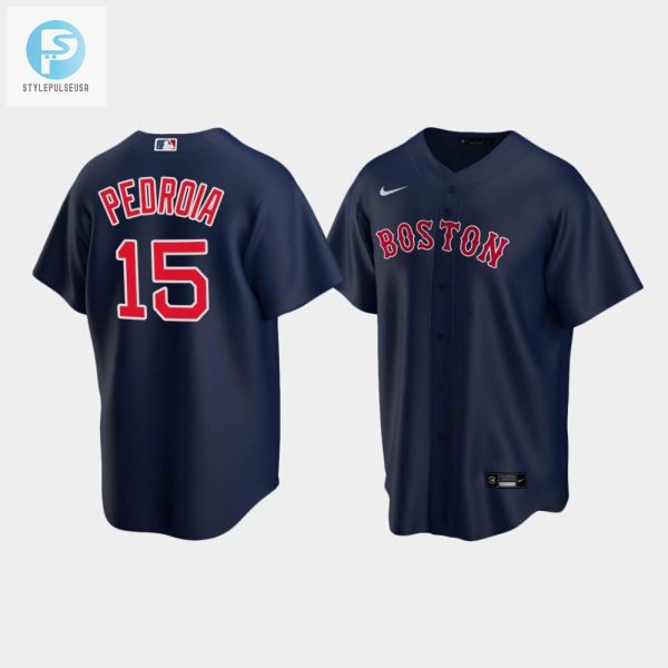 Youth Boston Red Sox 15 Dustin Pedroia Alternate Navy Jersey stylepulseusa 1