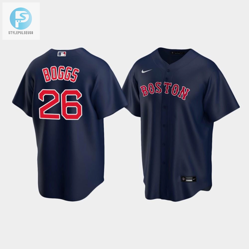 Youth Boston Red Sox 26 Wade Boggs Alternate Navy Jersey 