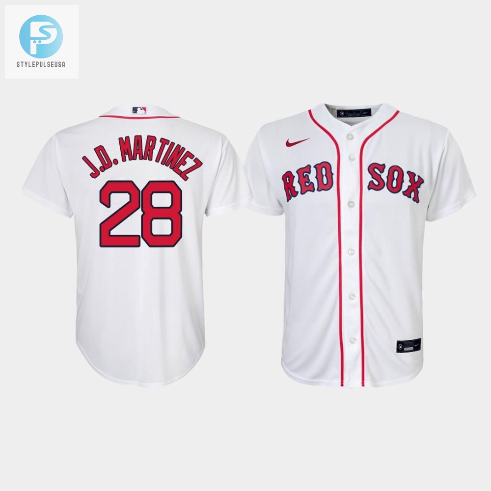 Youth Boston Red Sox J.D. Martinez 28 White Home Jersey 