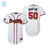 Youth Charlie Morton 50 Jersey Atlanta Braves White 202223 Gold Program Jersey stylepulseusa 1