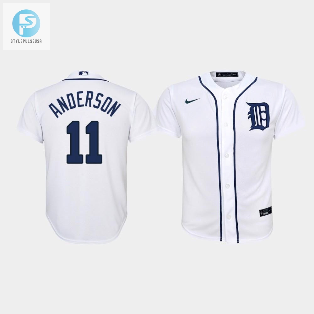 Youth Detroit Tigers 11 Sparky Anderson Home White Jersey 