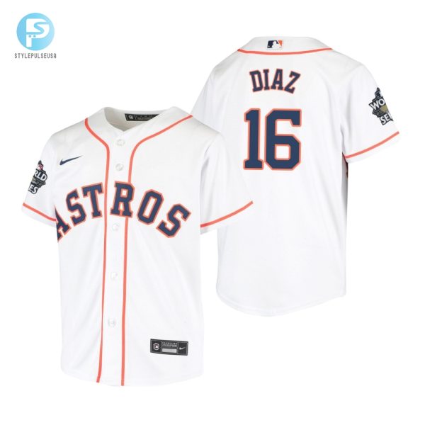 Youth Houston Astros Aledmys Diaz 16 White 202223 World Series Jersey stylepulseusa 1 1