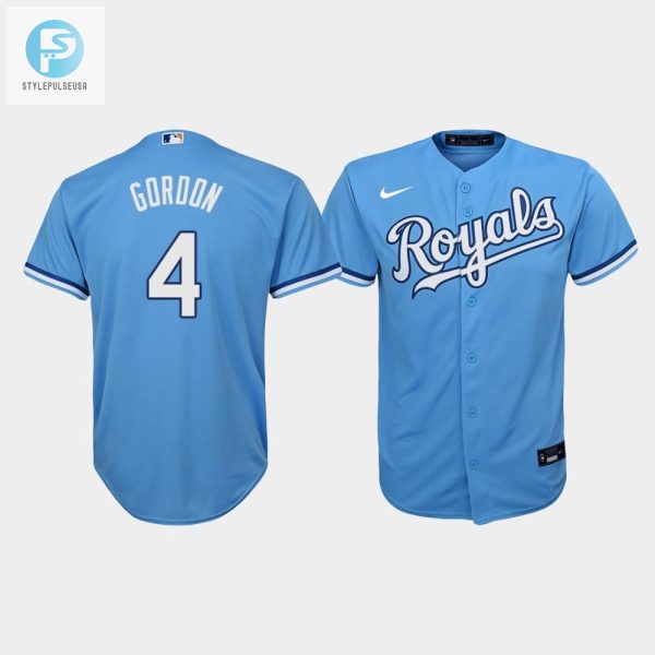 Youth Kansas City Royals Alex Gordon 4 Light Blue Alternate Jersey stylepulseusa 1