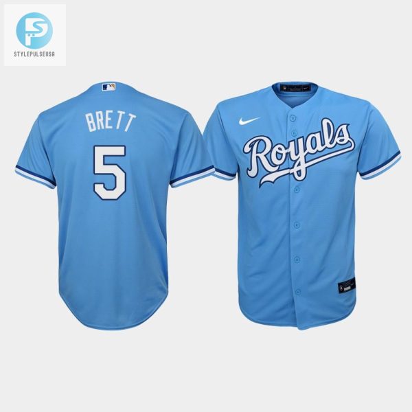 Youth Kansas City Royals George Brett 5 Light Blue Alternate Jersey stylepulseusa 1