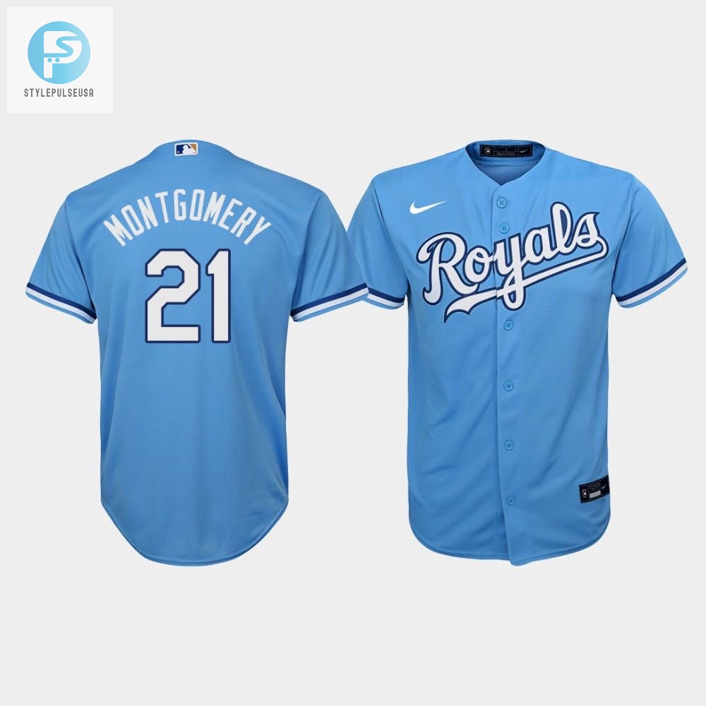 Youth Kansas City Royals Mike Montgomery 21 Light Blue Alternate Jersey 