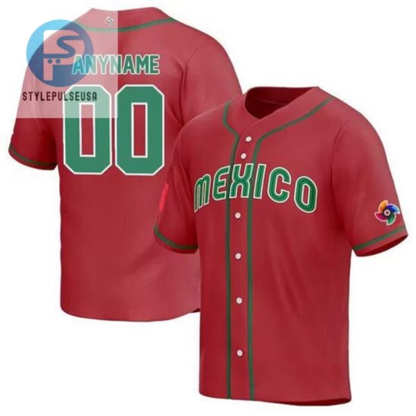 Youth Mexico Baseball Active Player Custom 2023 Red World Baseball Classic Stitched stylepulseusa 1 1