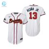 Youth Ronald Acuna Jr. 13 Jersey Atlanta Braves White 202223 Gold Program Jersey stylepulseusa 1