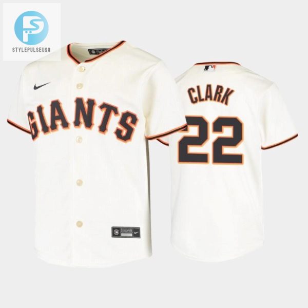 Youth San Francisco Giants 22 Will Clark Cream Home Jersey stylepulseusa 1