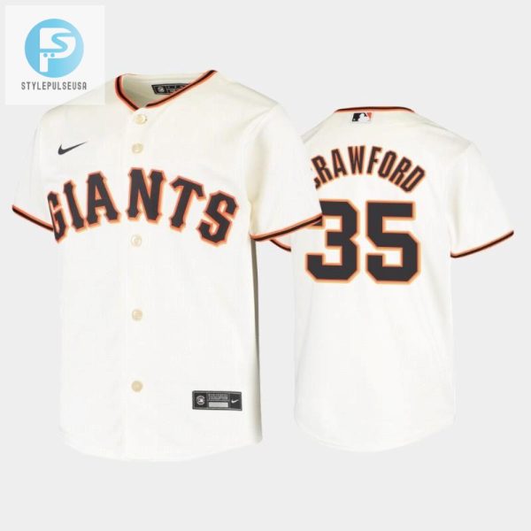 Youth San Francisco Giants 35 Brandon Crawford Cream Home Jersey stylepulseusa 1 1