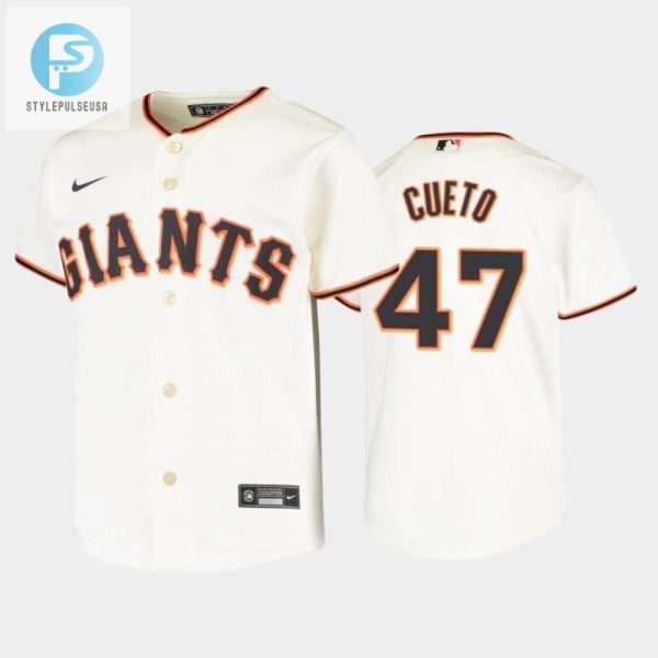 Youth San Francisco Giants 47 Johnny Cueto Cream Home Jersey stylepulseusa 1 1