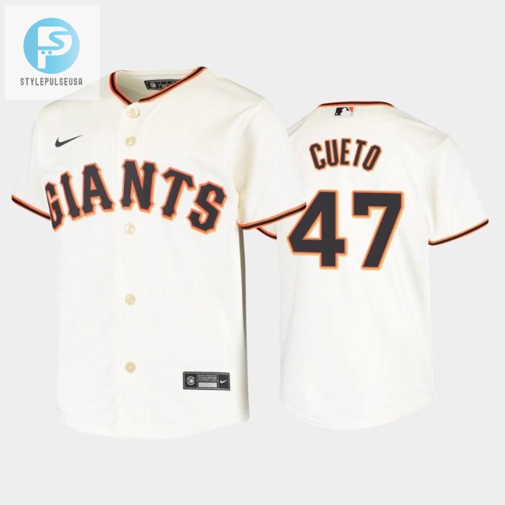 Youth San Francisco Giants 47 Johnny Cueto Cream Home Jersey 