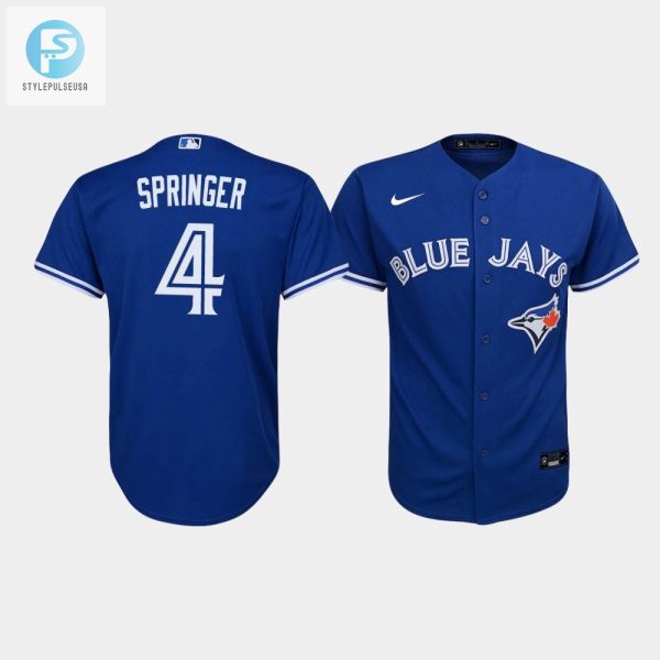 Youth Toronto Blue Jays George Springer 4 Royal Alternate Jersey stylepulseusa 1