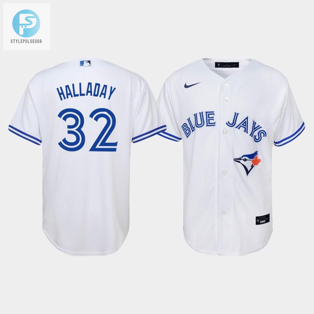 Youth Toronto Blue Jays Roy Halladay 32 White Home Jersey 