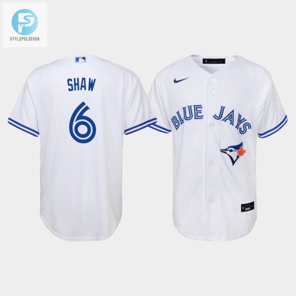 Youth Toronto Blue Jays Travis Shaw 6 White Home Jersey stylepulseusa 1